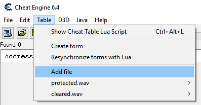 Lua:createTableFile - Cheat Engine